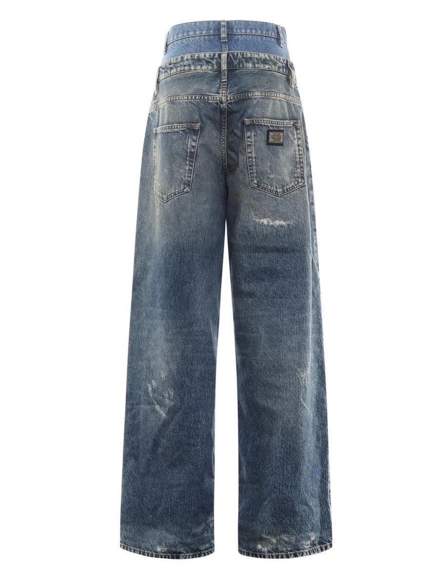 Dolce & Gabbana DOUBLE LAYER DENIM JEANS