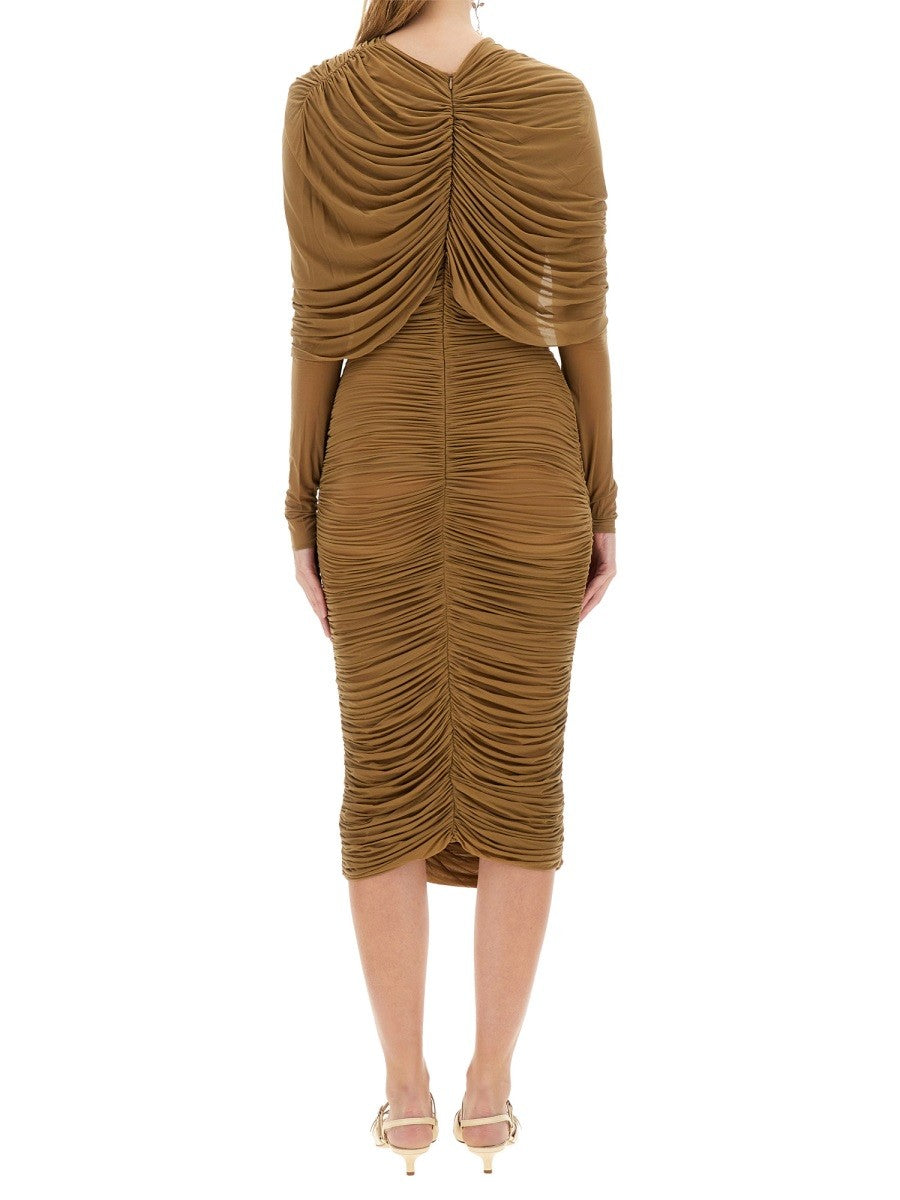 MAGDA BUTRYM DRAPED MIDI DRESS