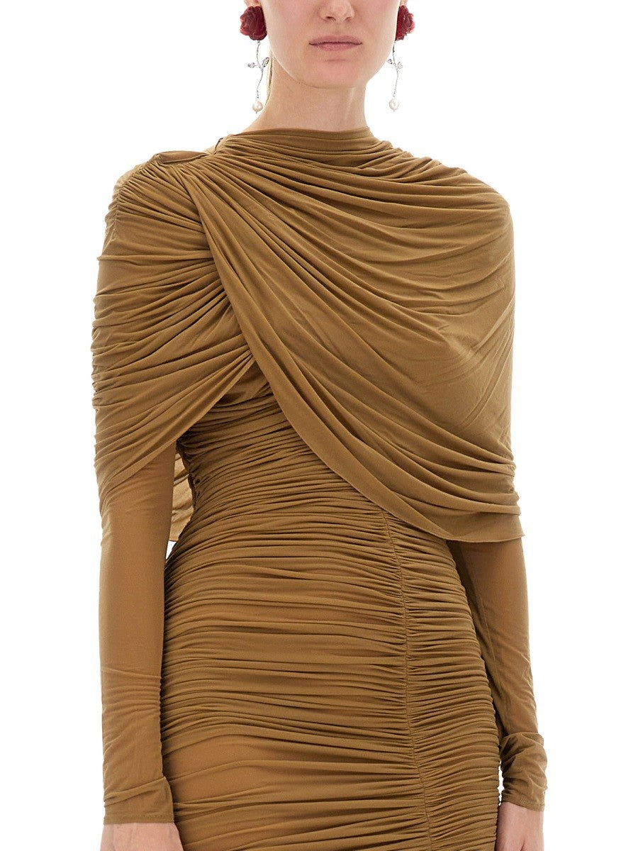 MAGDA BUTRYM DRAPED MIDI DRESS