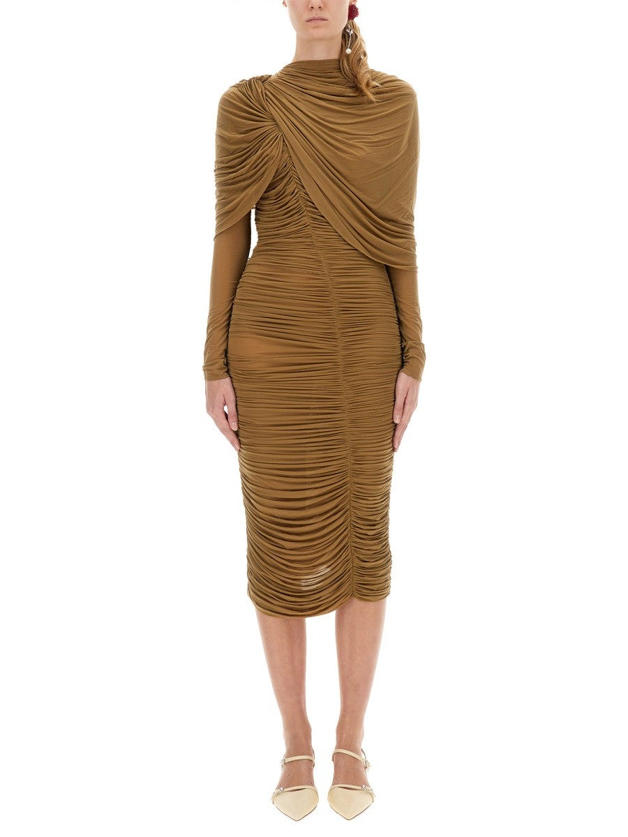 MAGDA BUTRYM DRAPED MIDI DRESS
