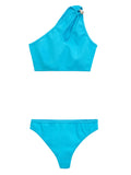 Bottega Veneta Turquoise One-Shoulder Bikini with Metal Detail Turchese – Siebentaschen