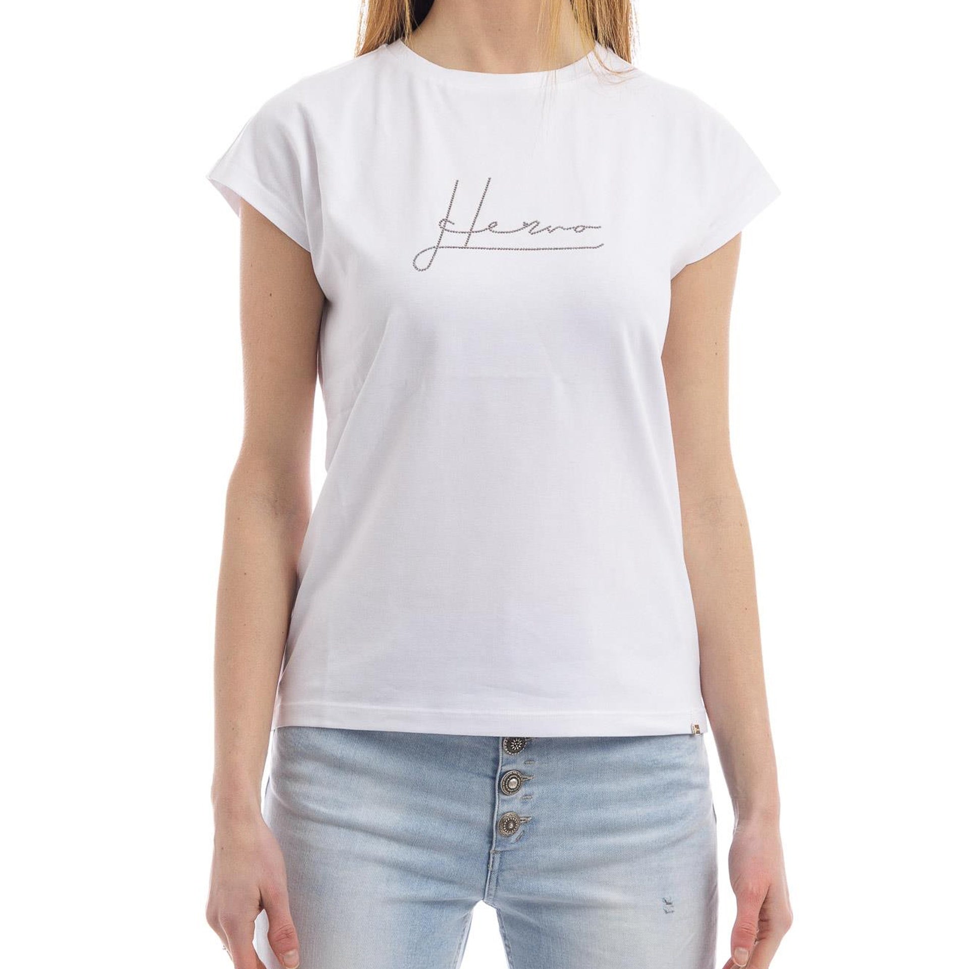 Herno Crystal-Embellished Logo T-shirt – Siebentaschen