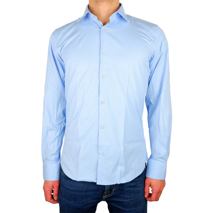 100% Milano Shirts Light Blue Man