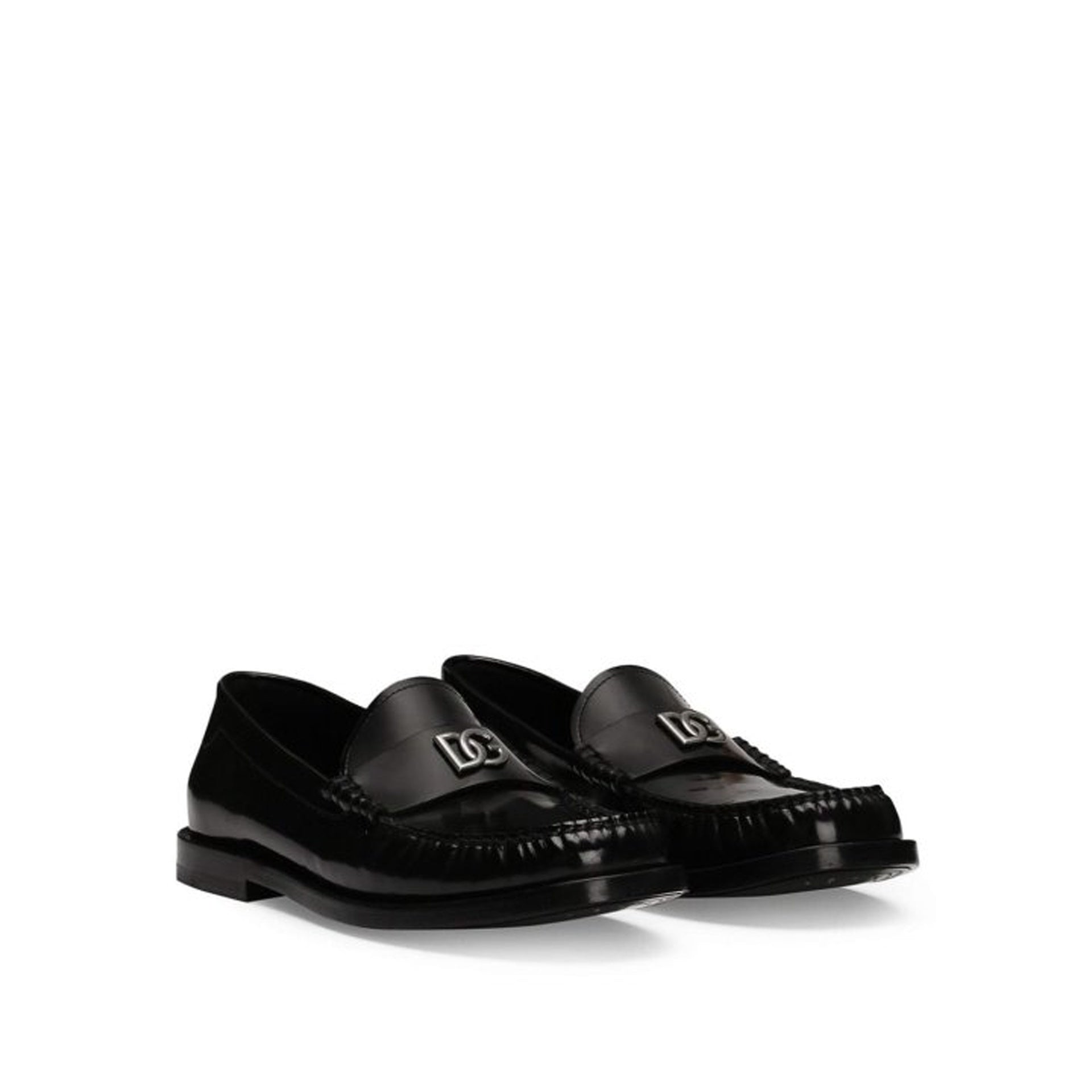 Dolce & Gabbana Leather Logo Loafers