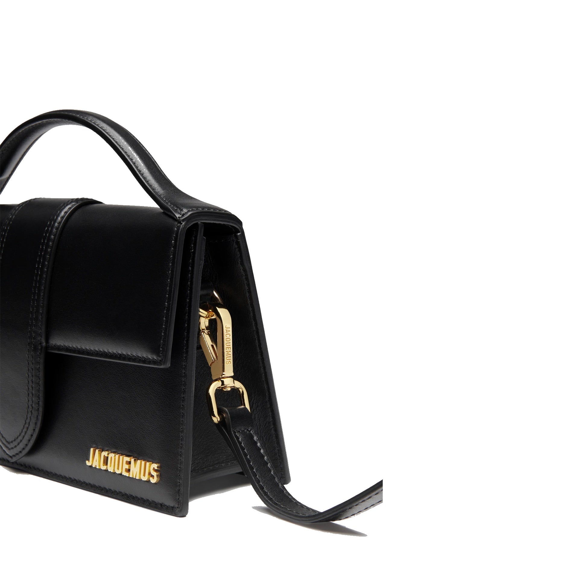 JACQUEMUS Le Grand Bambino Black Cross Body Ba, Gold Logo – Siebentaschen