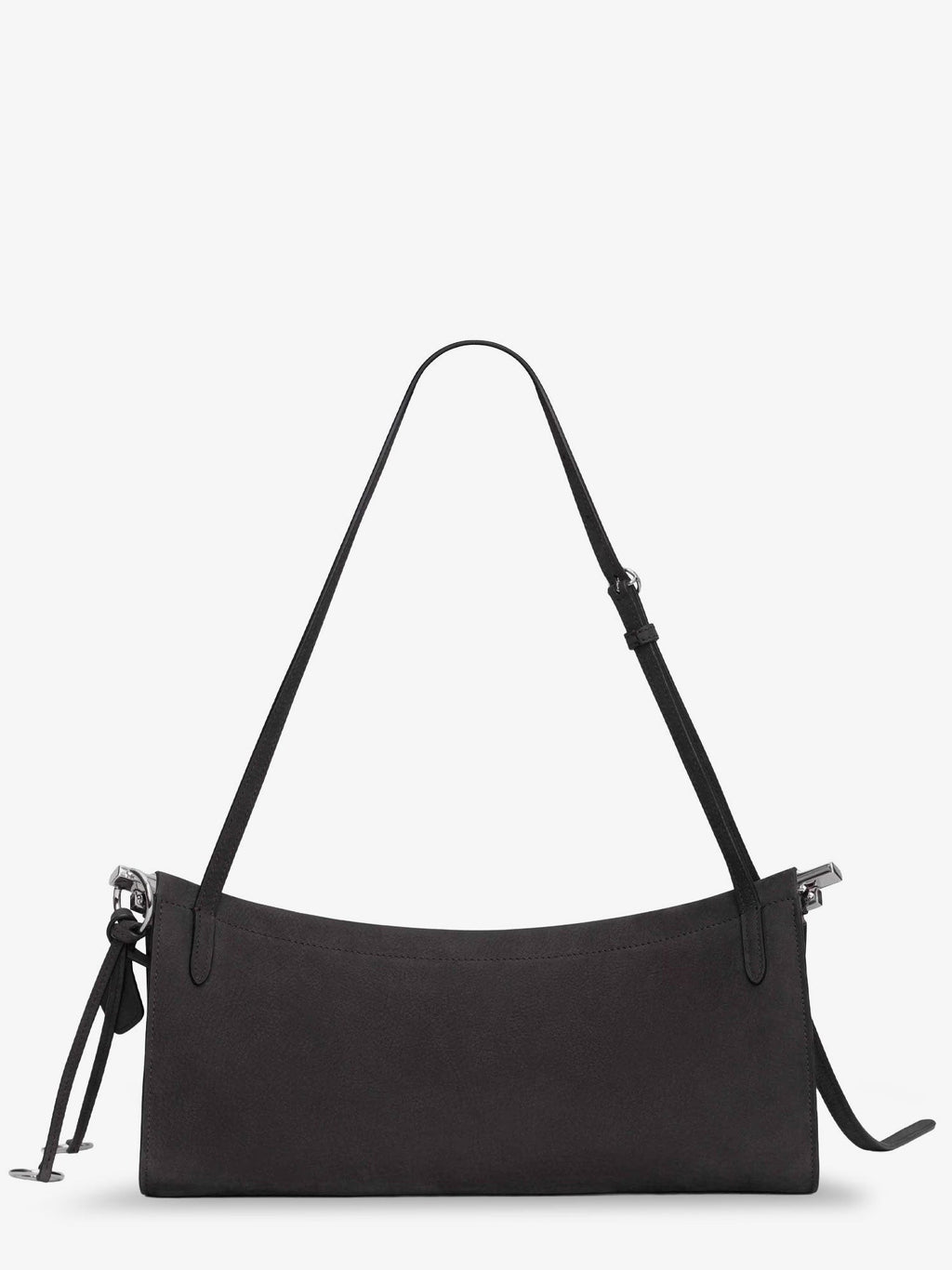 ALAIA East West leather shoulder bag with engraved lettering logo