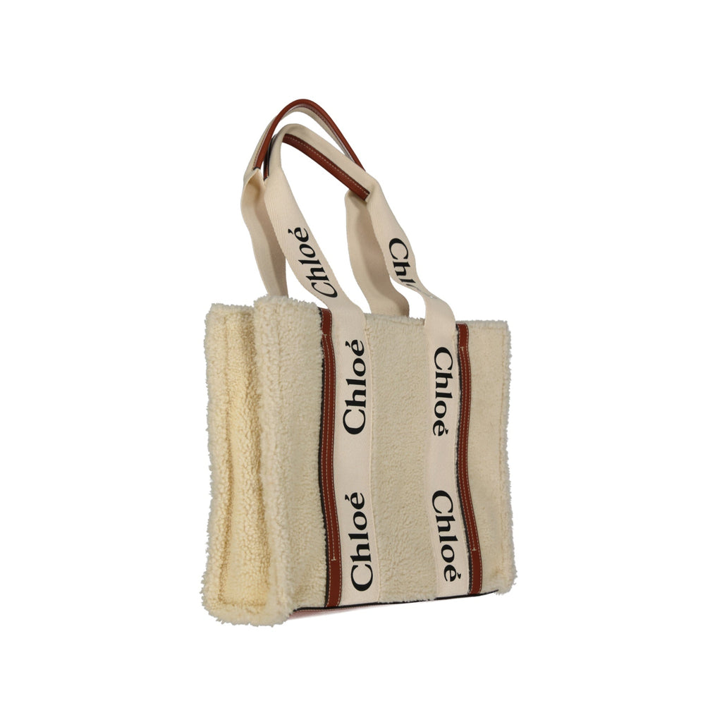 Chloe' Chloé Woody Shearling Tote Bag One size – Siebentaschen