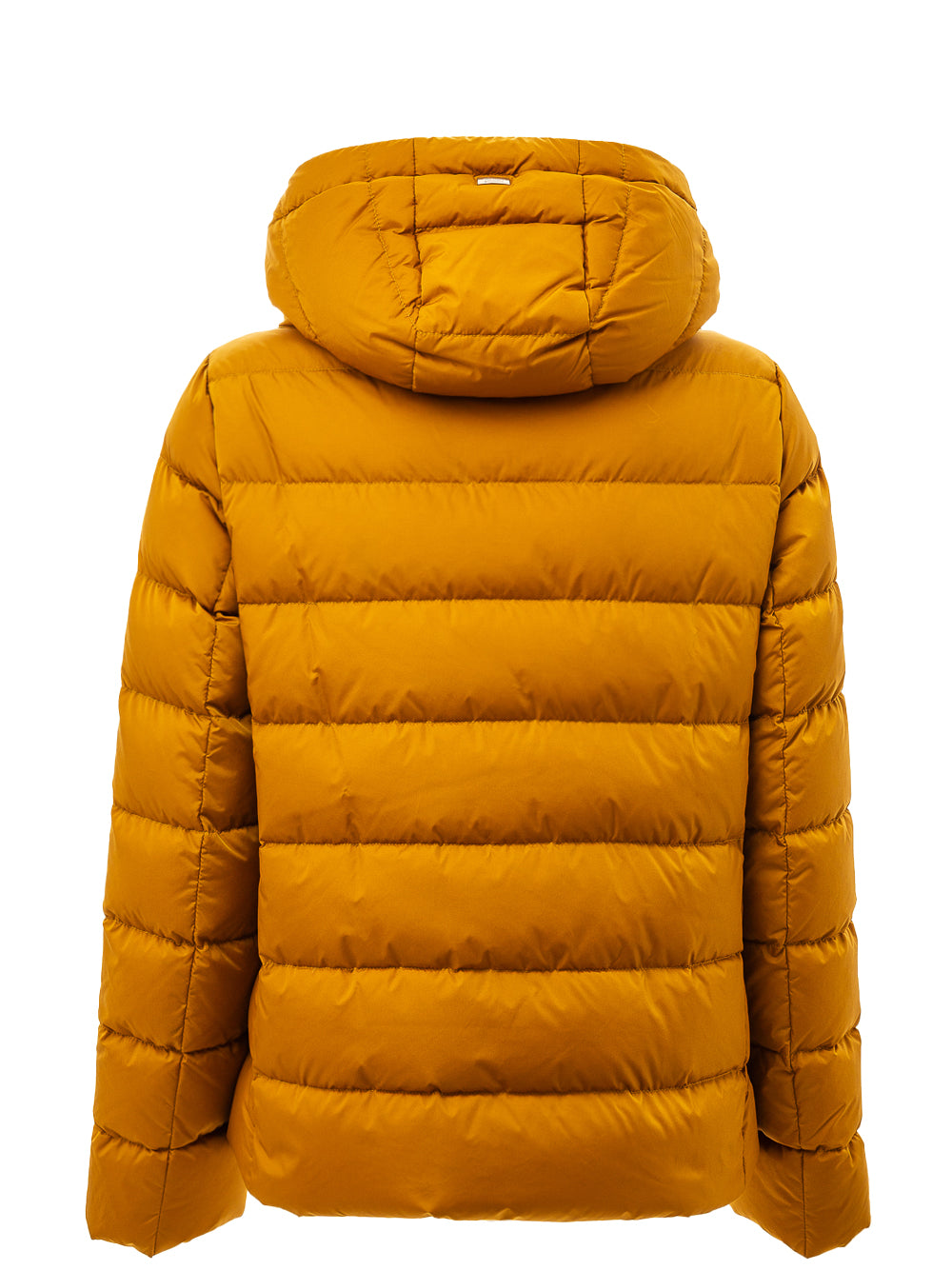 Padded down jacket with hood and removable fur Herno