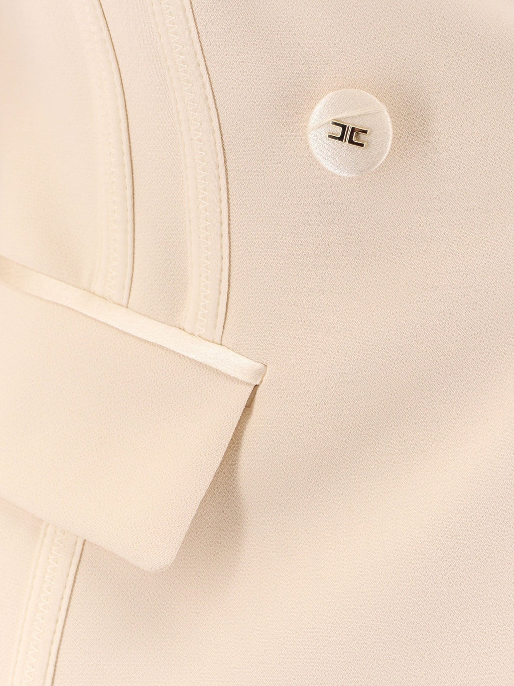 Elisabetta Franchi Essentials blazer with shoulder pads and covered buttons