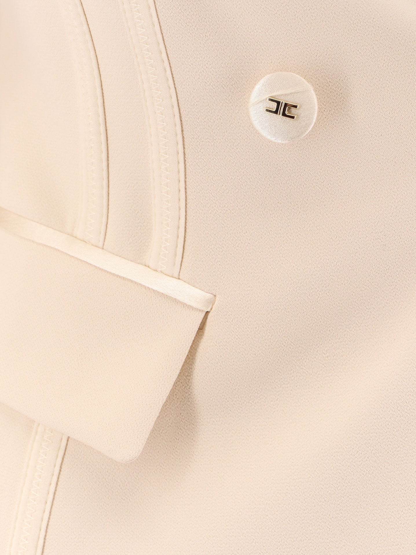 Elisabetta Franchi Essentials blazer with shoulder pads and covered buttons