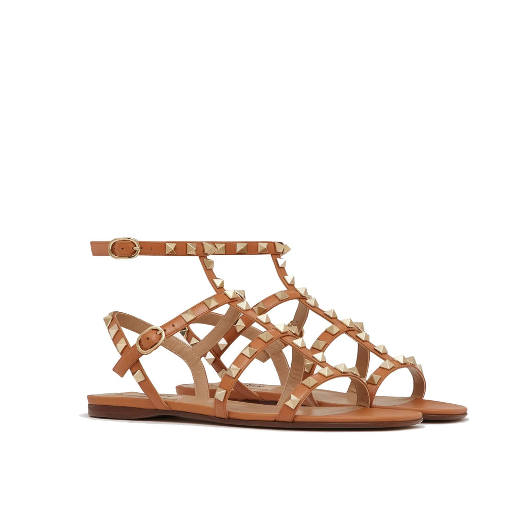 Valentino garavani Rockstud Flat Sandals - WOMEN SHOES - VALENTINO GARAVANI - Tluxy New