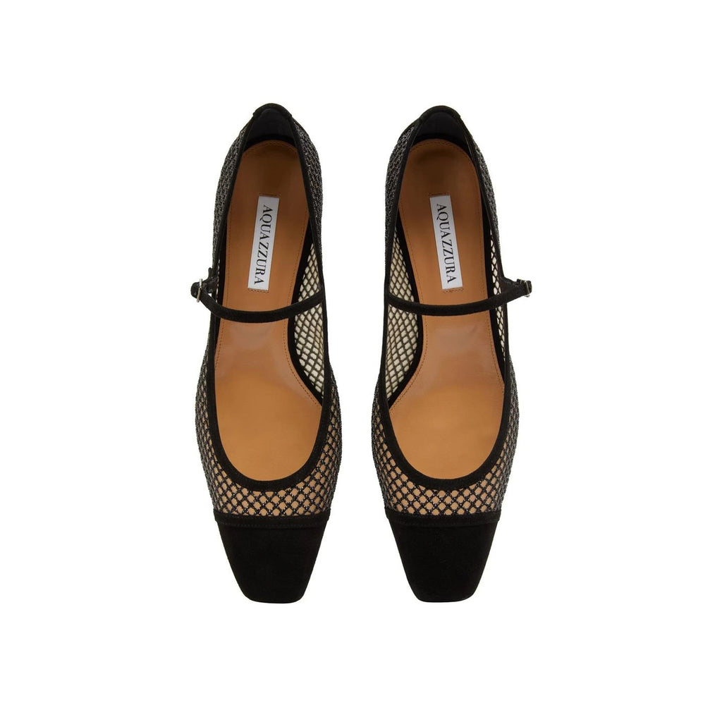 Aquazzura Mayor Crystals Mesh Pumps 35