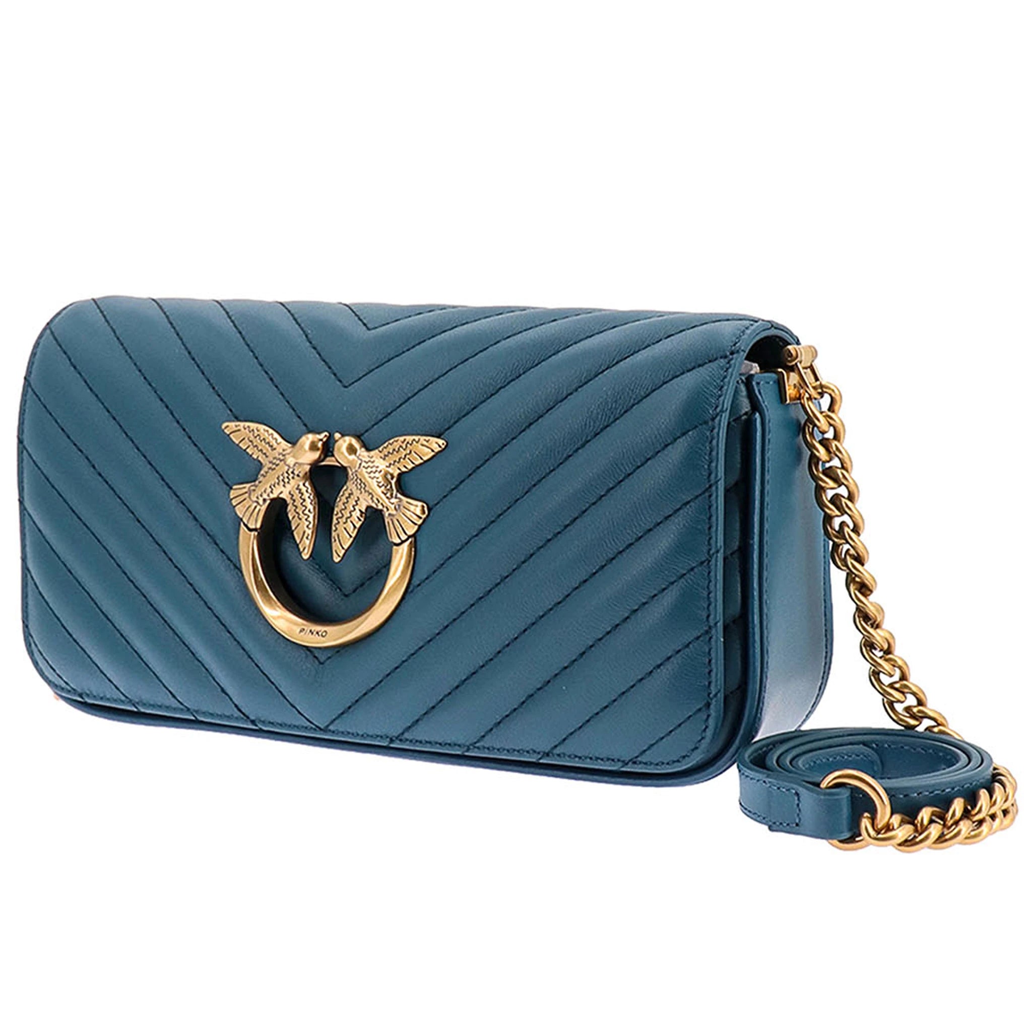 Pinko Crossbody Bags Blue Woman