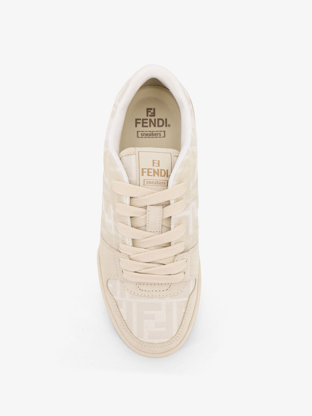 Fendi Fendi Match FF Jacquard and leather sneakers