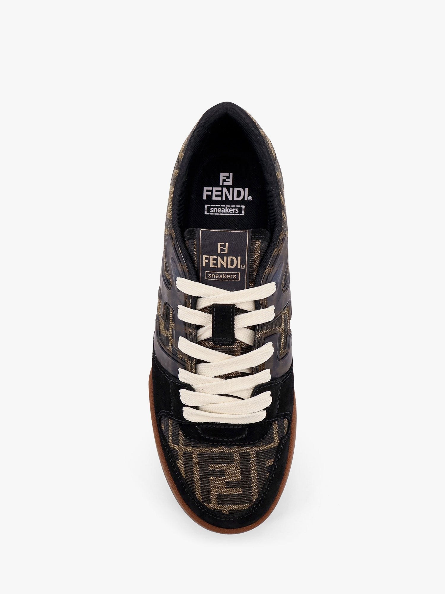 Fendi Fendi Match low-top FF jacquard fabric and suede sneakers