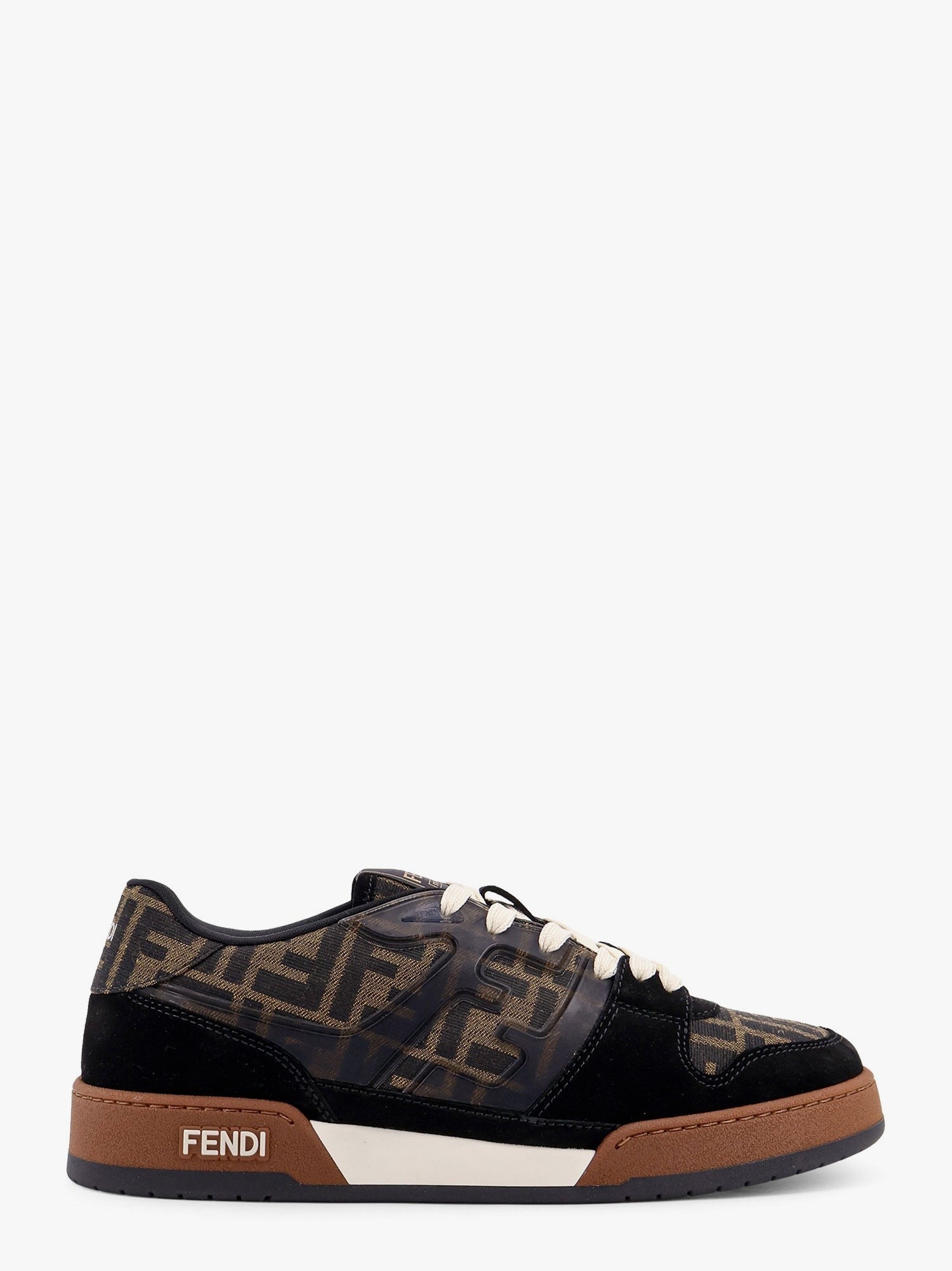 Fendi Fendi Match low-top FF jacquard fabric and suede sneakers