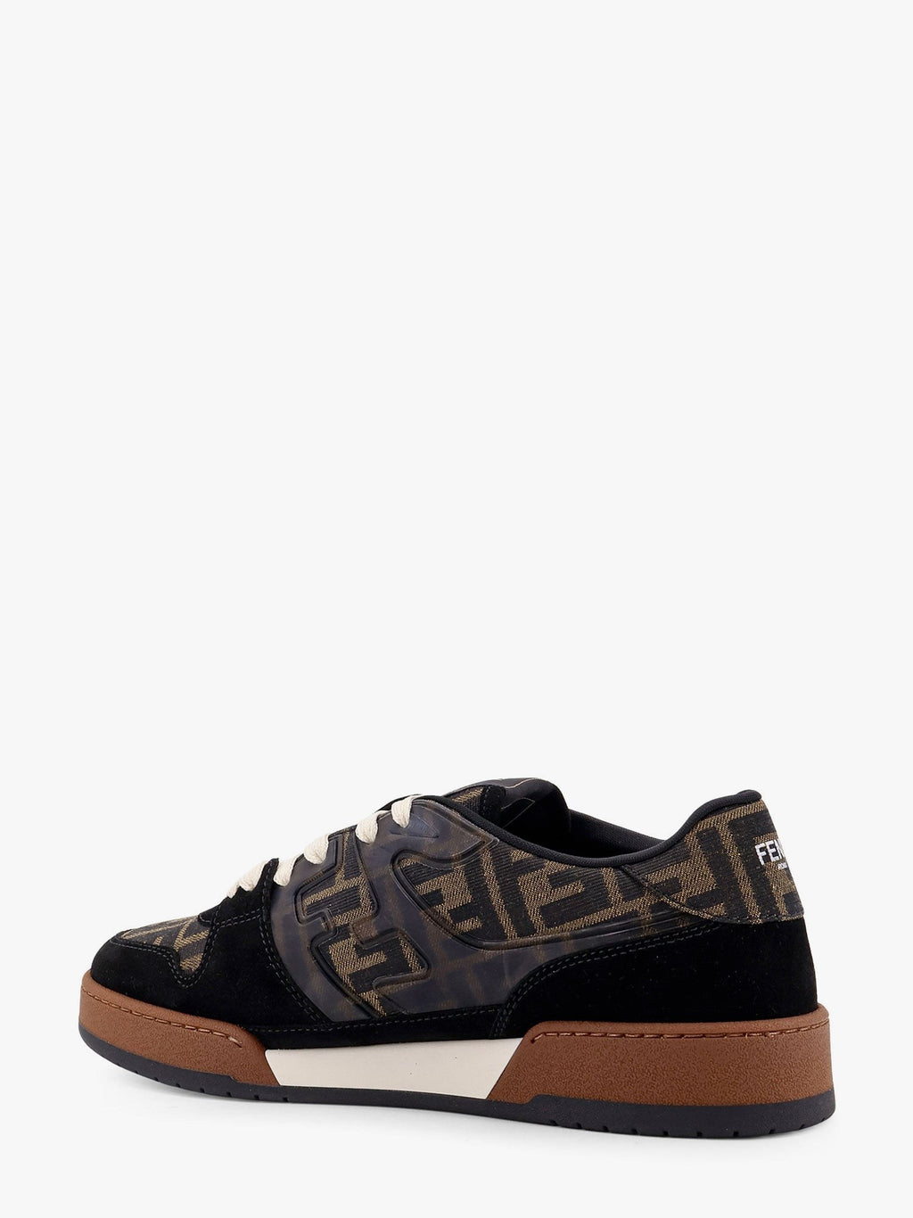 Fendi Fendi Match low-top FF jacquard fabric and suede sneakers