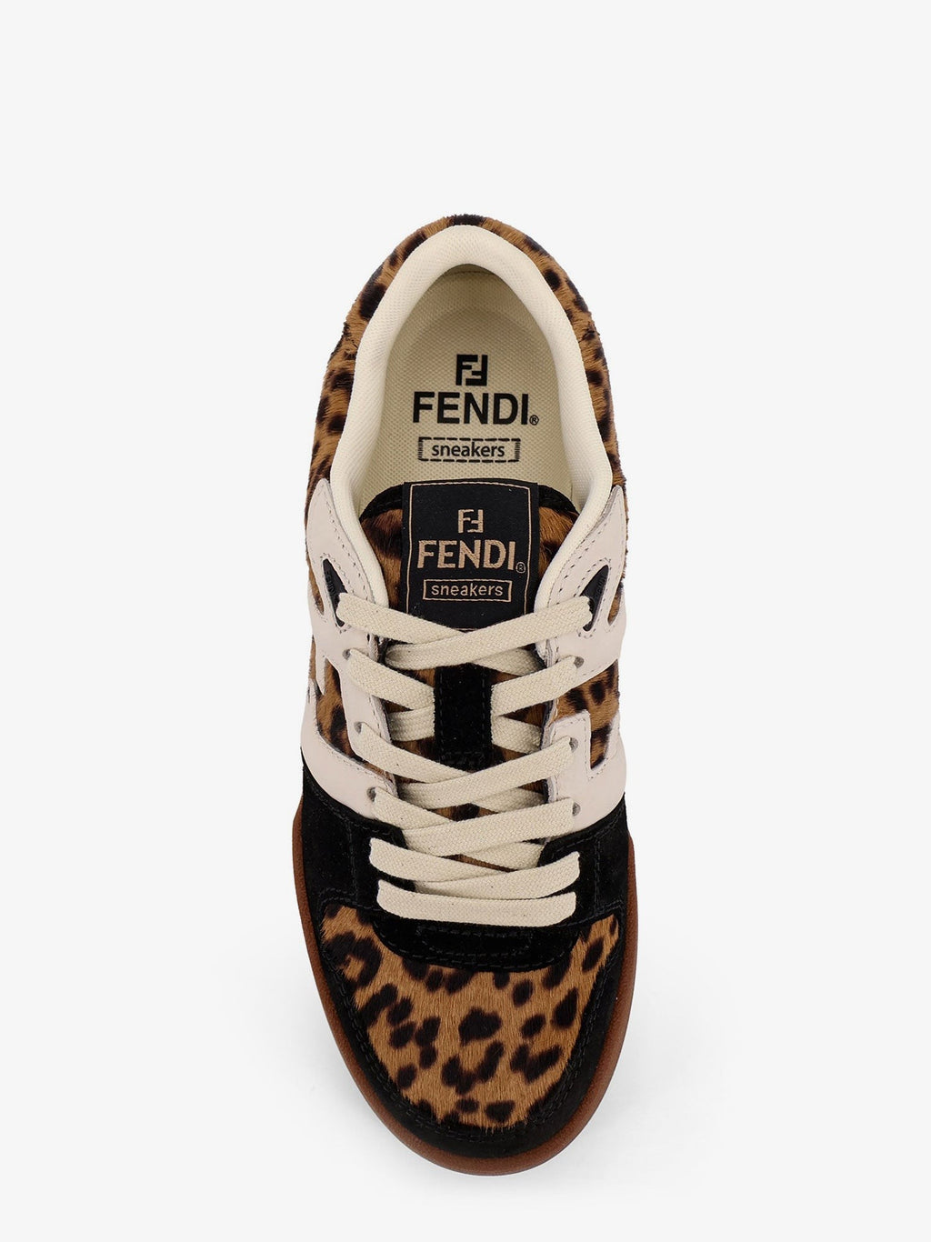 Fendi Fendi Match suede and pony skin low-top sneakers