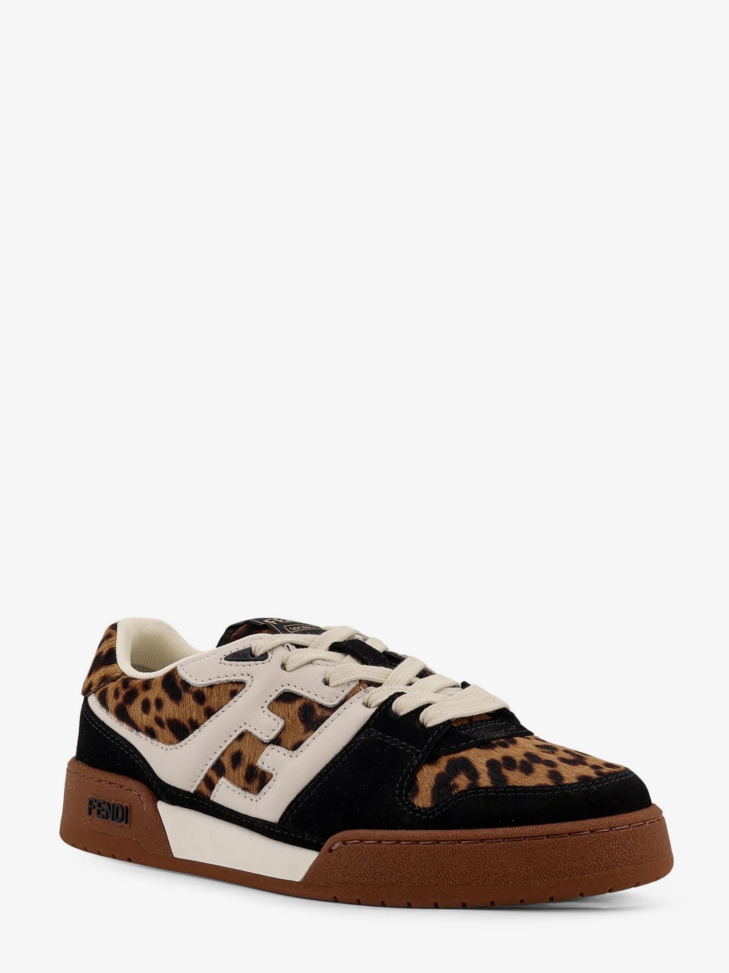 Fendi Fendi Match suede and pony skin low-top sneakers