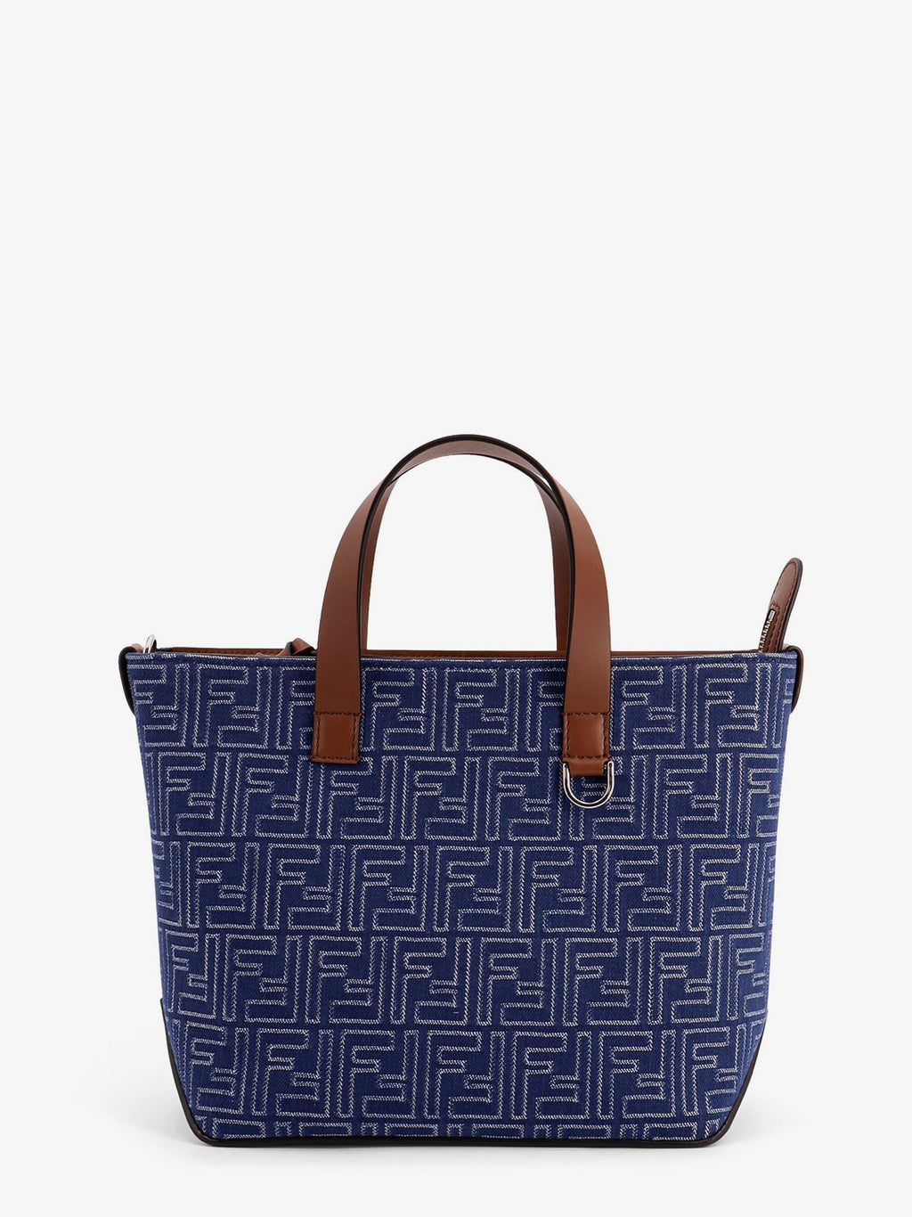 Fendi FF jacquard fabric and leather shopping bag