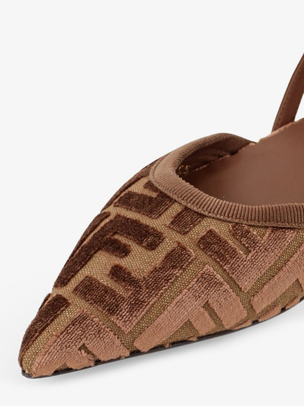 Fendi FF Jacquard Velvet Slingback Ballerinas
