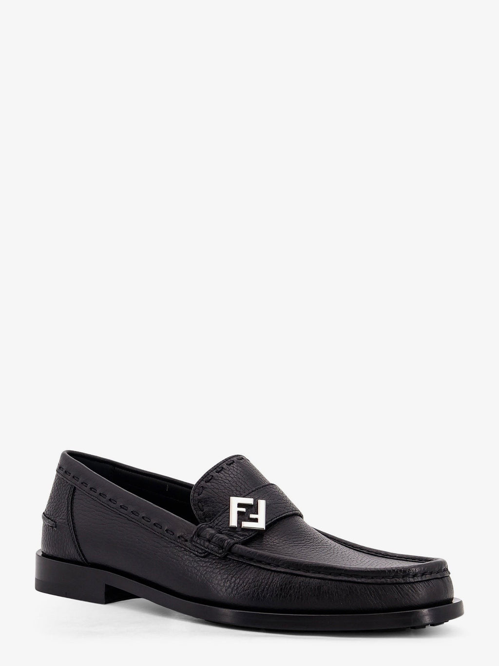 Fendi FF Metal leather loafers
