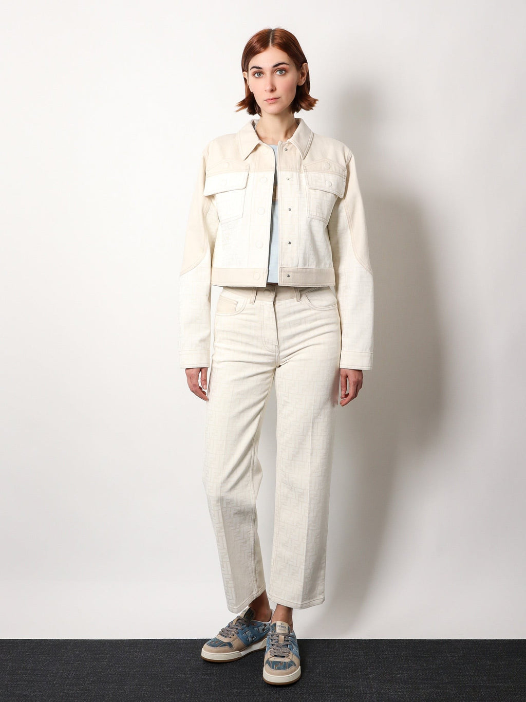 Fendi Ff off white denim trouser