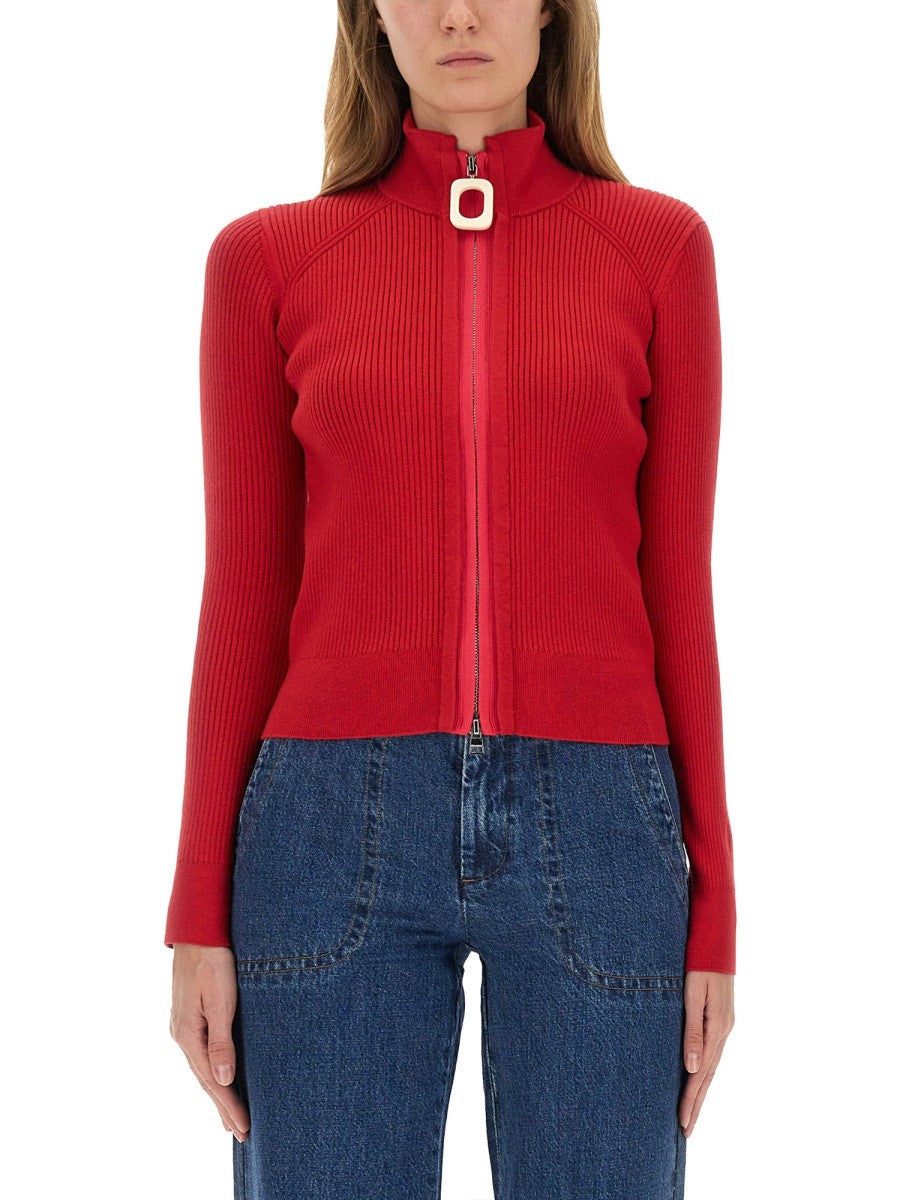 jw anderson FITTED CARDIGAN WITH ZIPPER