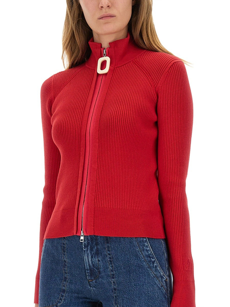 jw anderson FITTED CARDIGAN WITH ZIPPER