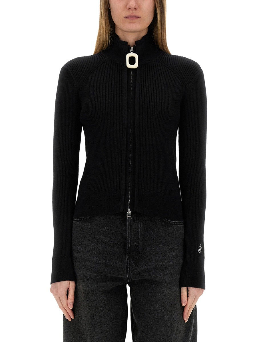 jw anderson FITTED CARDIGAN WITH ZIPPER