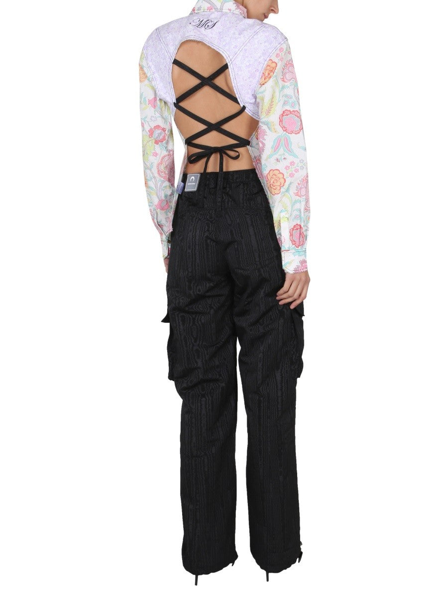 MARINE SERRE FLORAL PRINT SHIRT