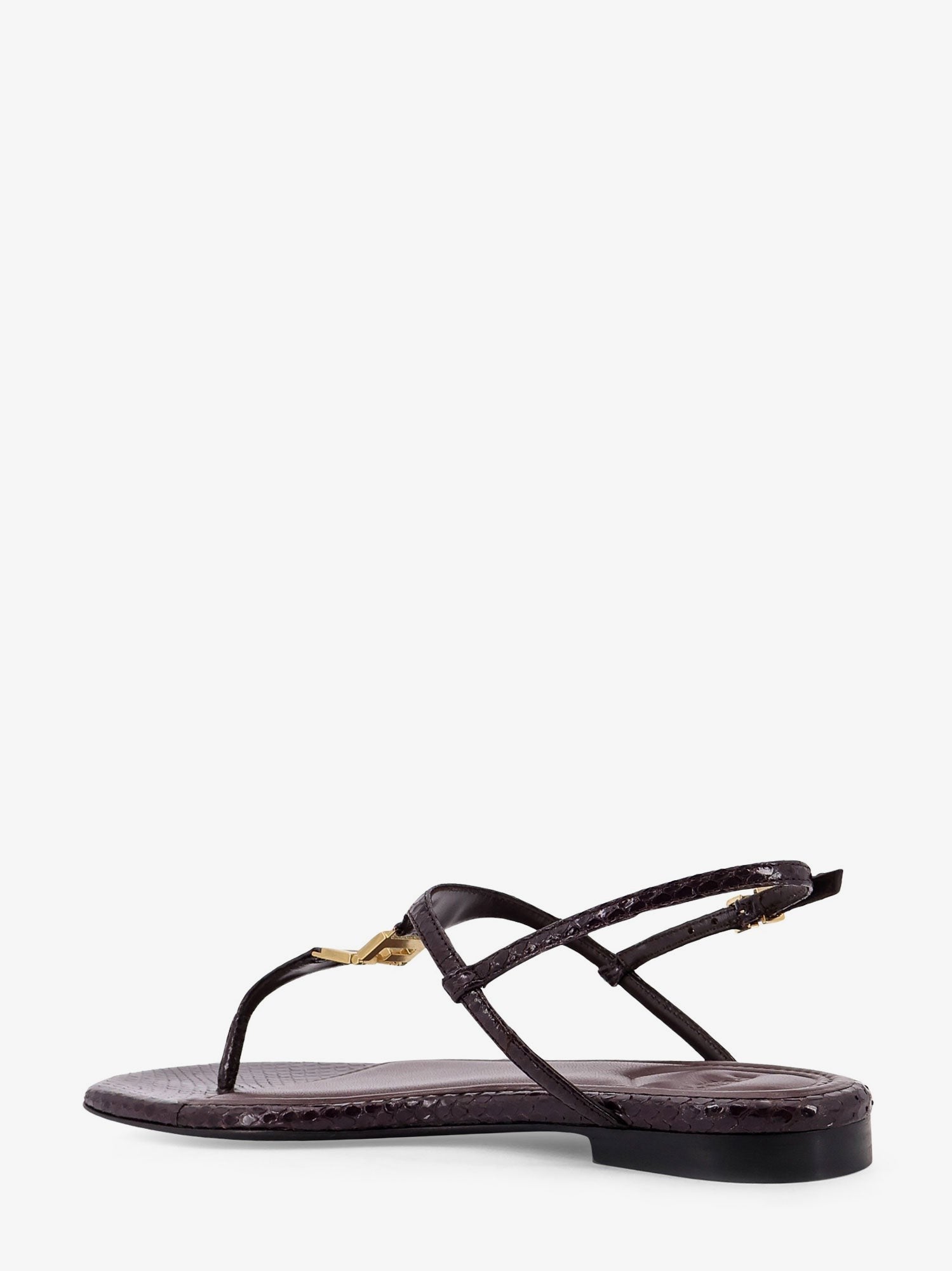 Fendi Fold leather sandals with reptile effect