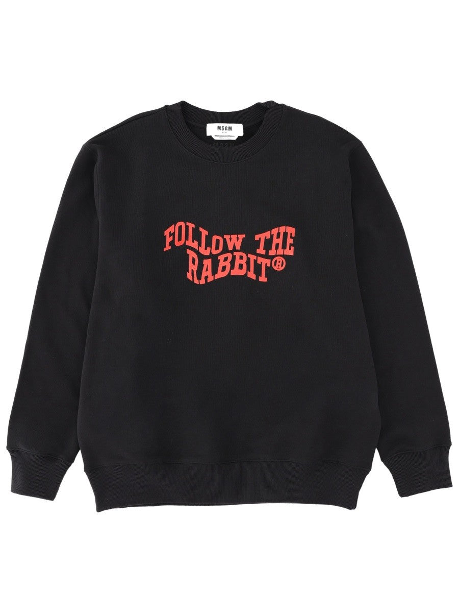 msgm "FOLLOW THE RABBIT" SWEATSHIRT