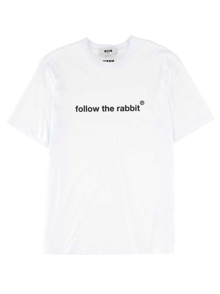 msgm "FOLLOW THE RABBIT" T-SHIRT