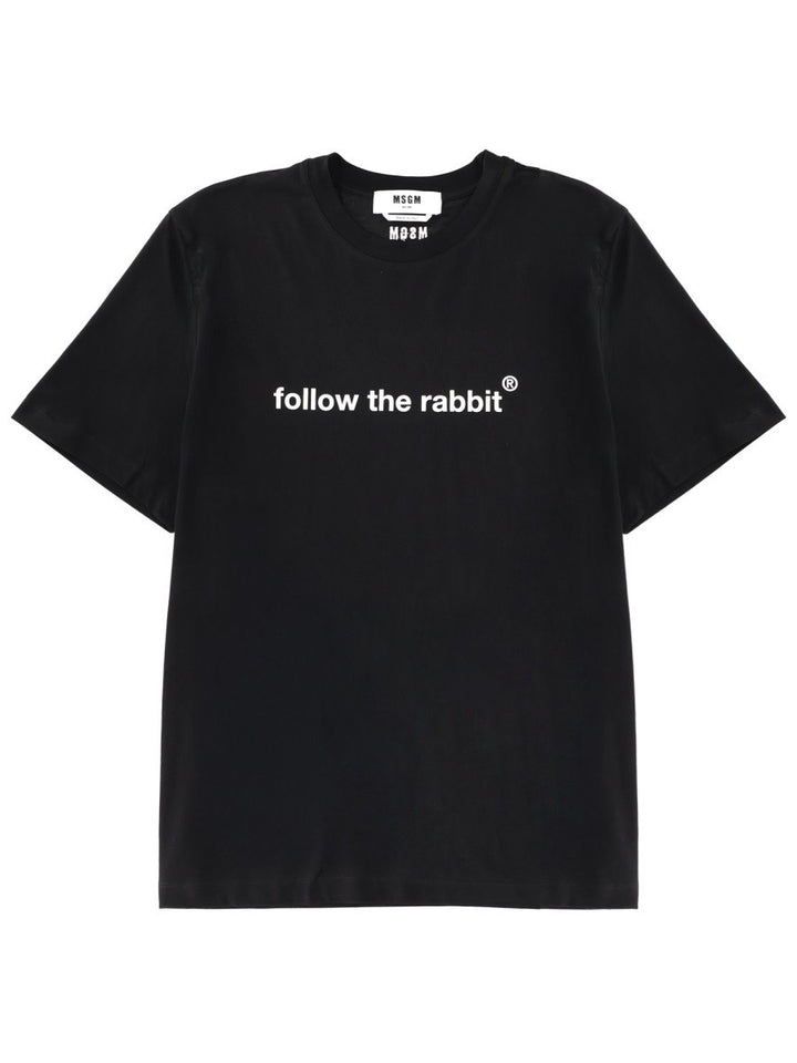msgm "FOLLOW THE RABBIT" T-SHIRT
