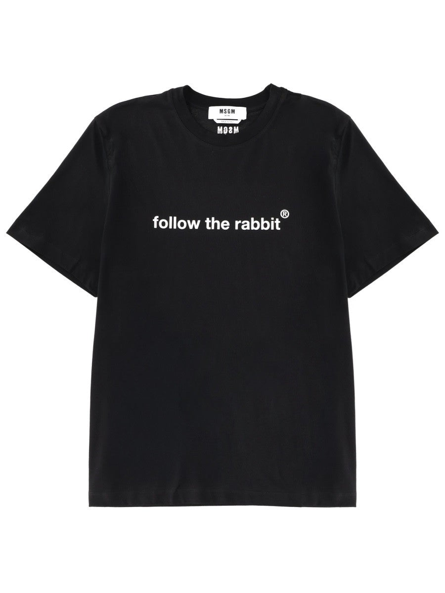 msgm "FOLLOW THE RABBIT" T-SHIRT