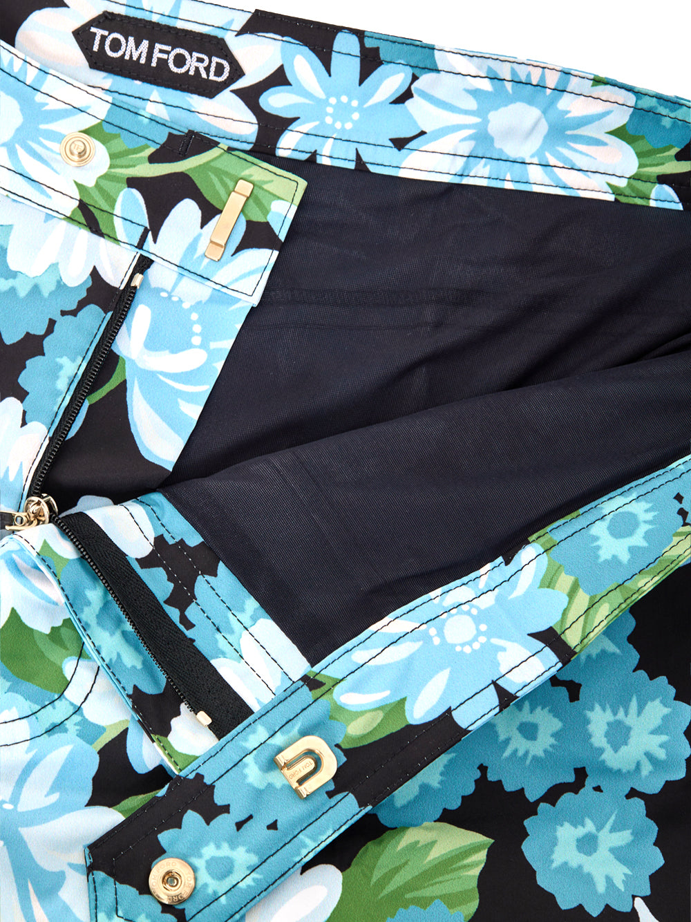 Tom Ford Floral Print Swim Shorts in Blue-Green Multicolor Blue – Siebentaschen