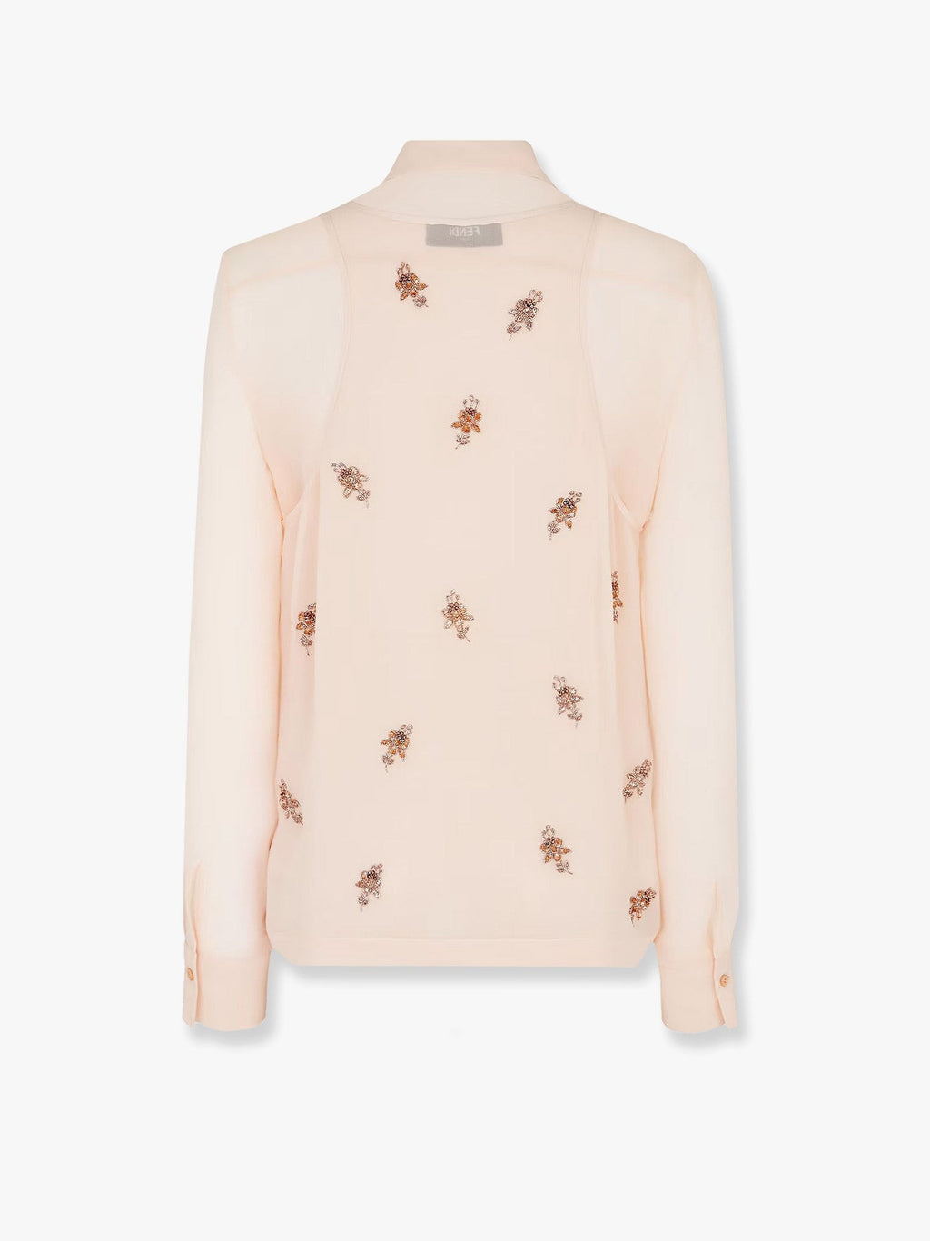 Fendi Georgette top with rhinestones and sequins embroidery