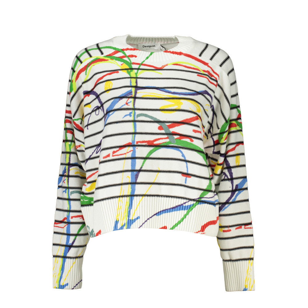 Desigual women's round-neck sweater with contrast detail