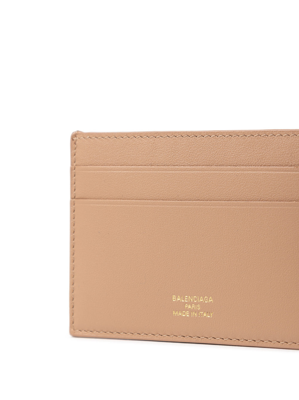 Balenciaga Dark Beige Brushed Leather Card Holder with Gold Logo – Siebentaschen