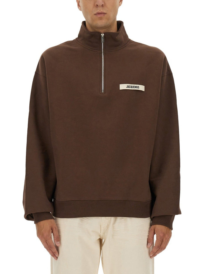 JACQUEMUS GROSGRAIN SWEATSHIRT WITH TURTLENECK