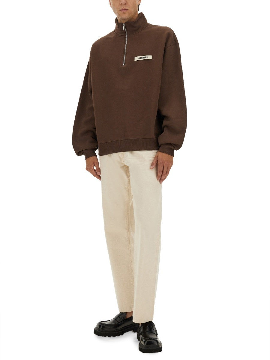 JACQUEMUS GROSGRAIN SWEATSHIRT WITH TURTLENECK