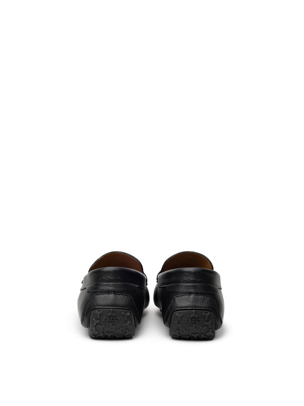 Bally Loafers in Black Leather with Gold Plaque
