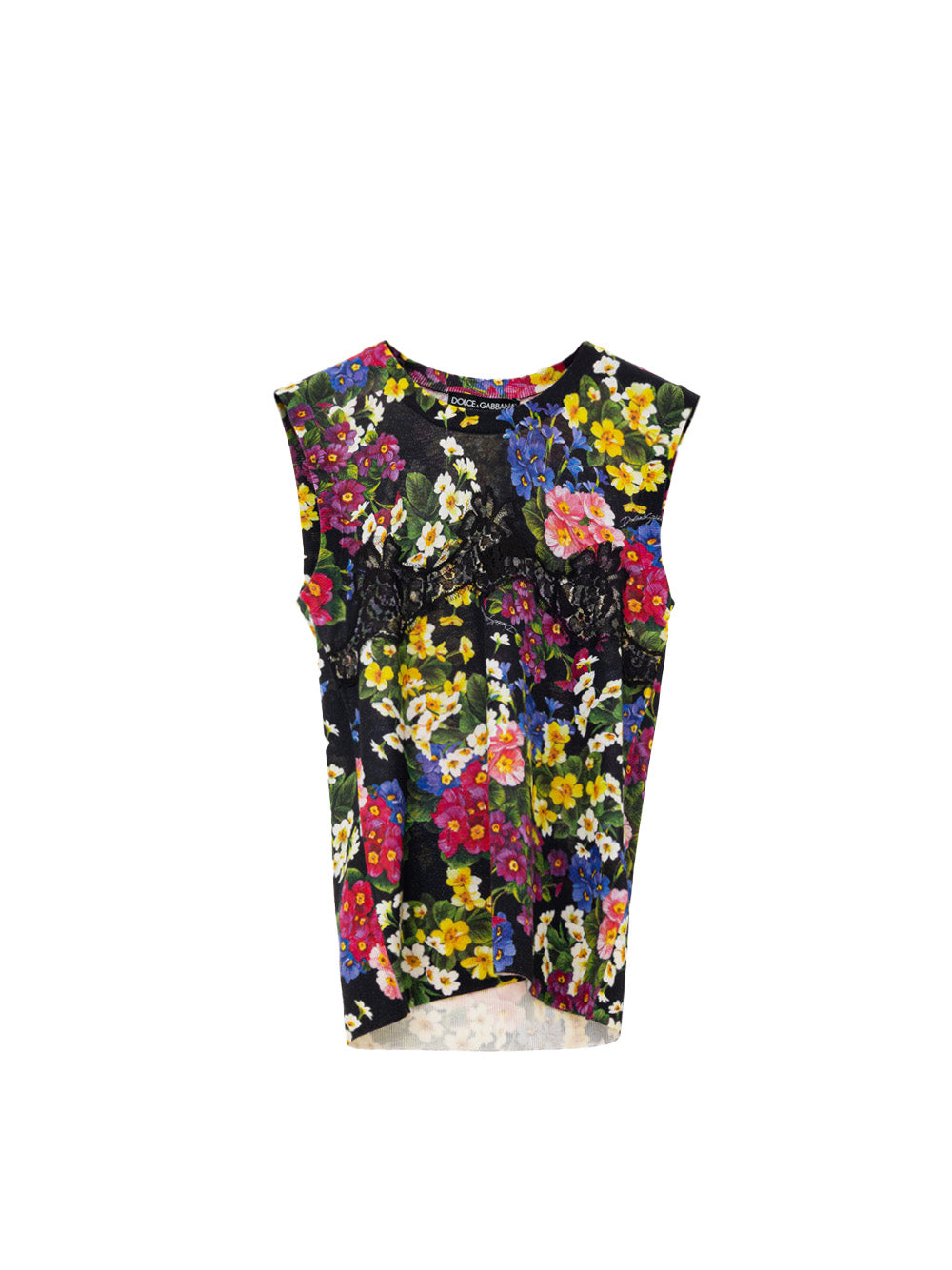 Dolce & Gabbana Multicolor Floral Knit Sleeveless Top Black – Siebentaschen