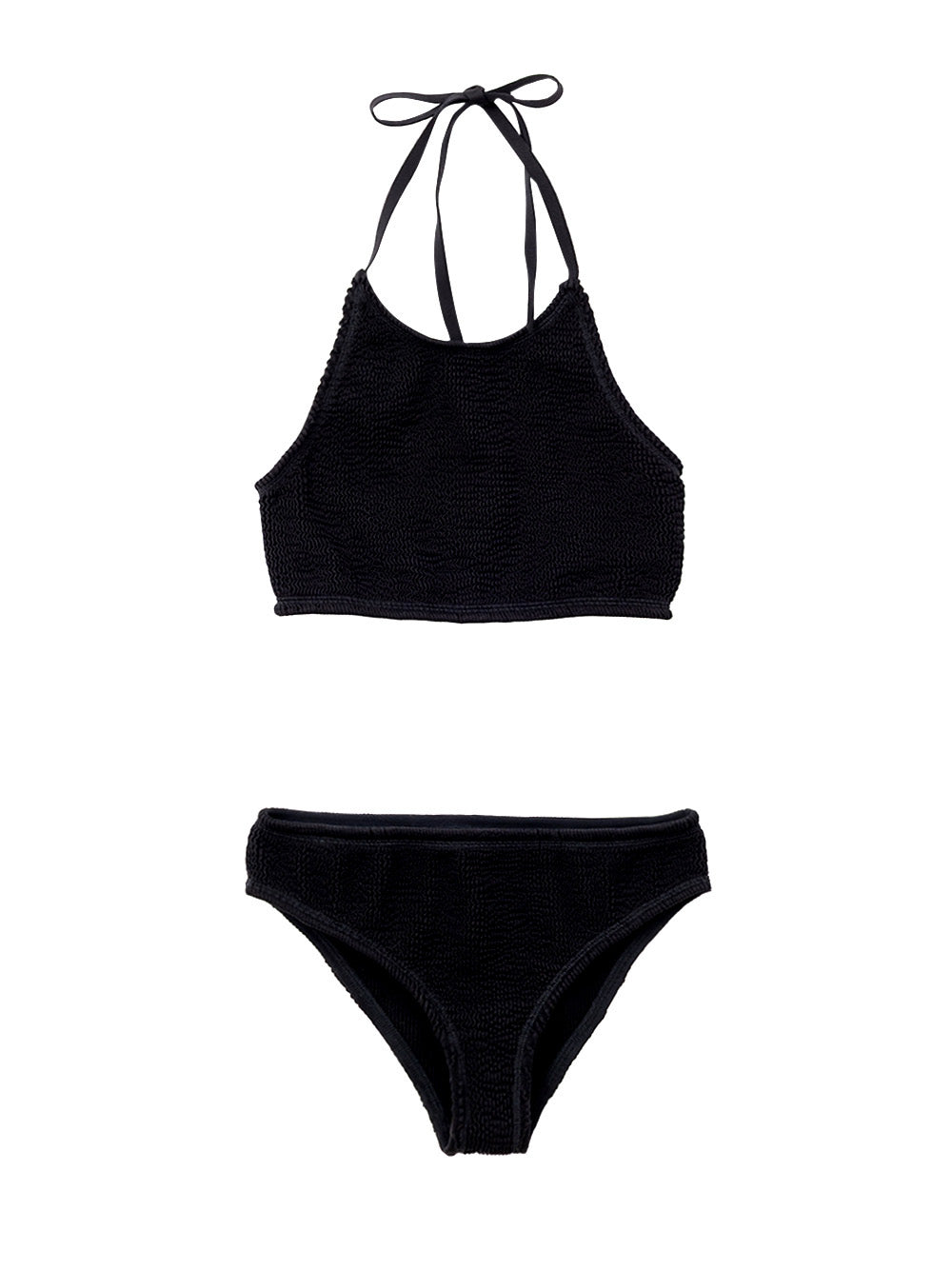 Bottega Veneta Black Pleated Knit Two-Piece Swimwear Set – Siebentaschen