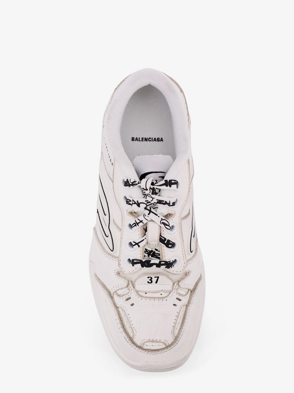 Balenciaga Hamptons Worn-Out leather low-top sneakers