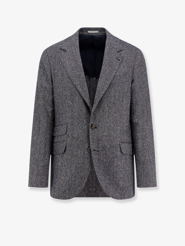 Brunello Cucinelli Herringbone wool and cashmere blazer