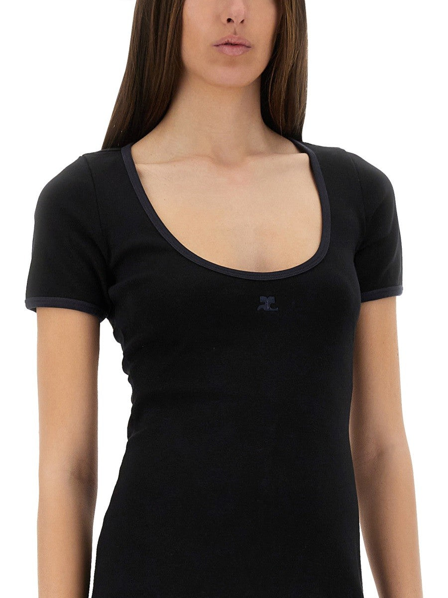 COURREGES "HOLISTIC CONTRAST" MINI DRESS