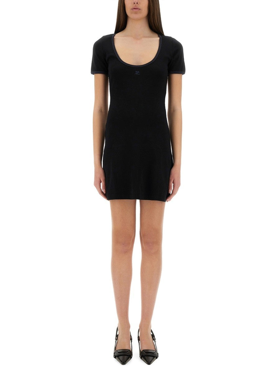 COURREGES "HOLISTIC CONTRAST" MINI DRESS