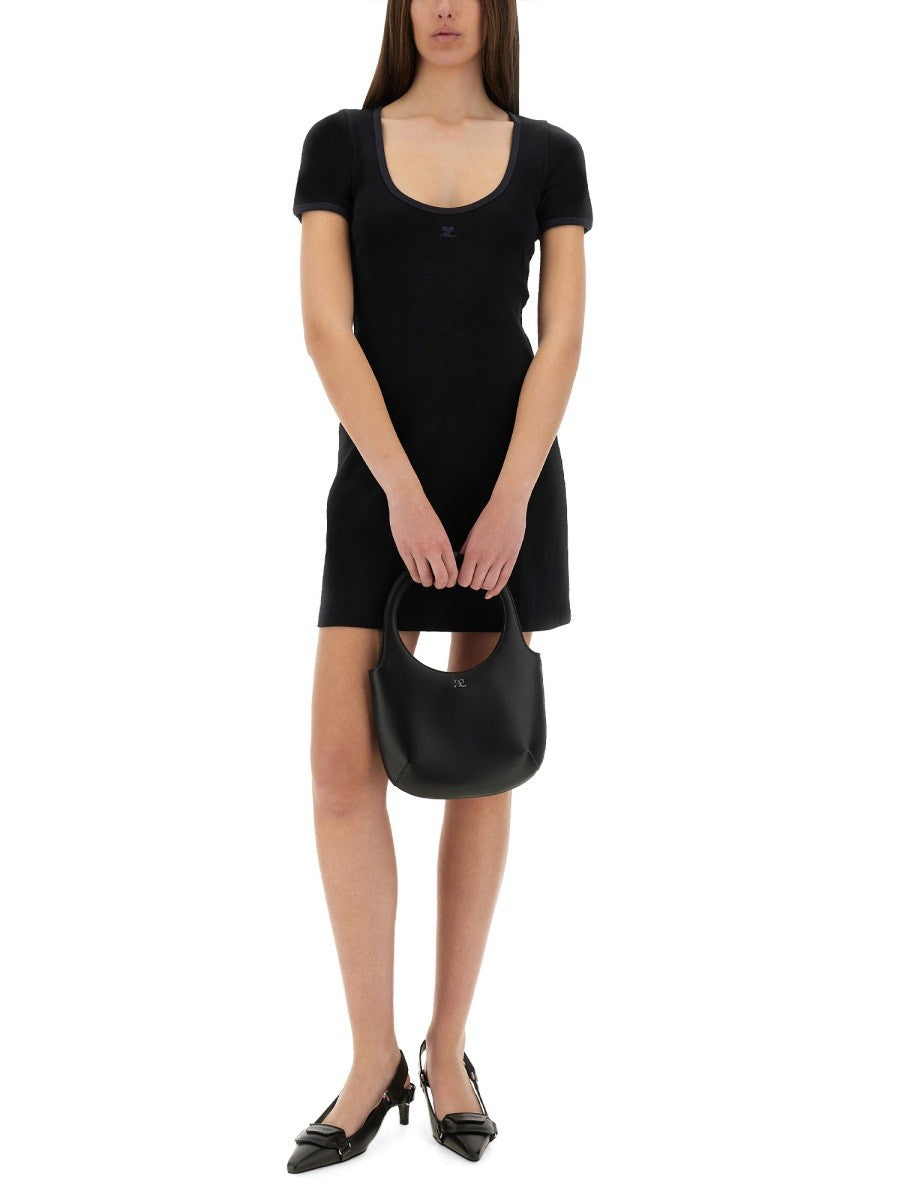 COURREGES "HOLISTIC CONTRAST" MINI DRESS